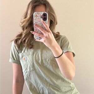 Carhartt Women's Green Pocket Tee